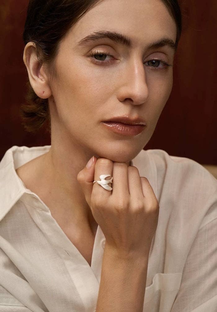 LanLivia – wholesale Cocktail/statement ring – Sterling Silver Heaven Bird Ring4