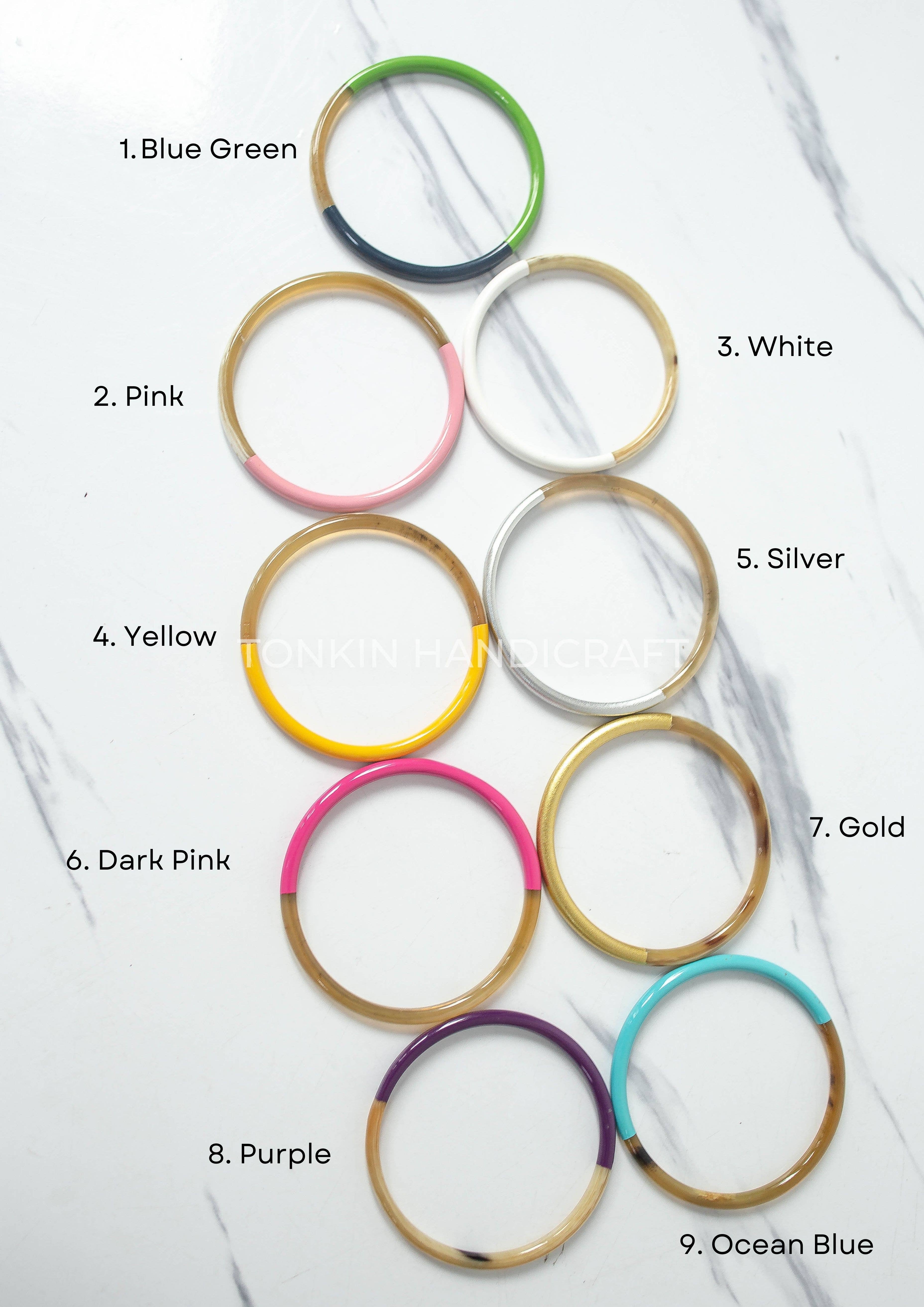 Tonkin Handicraft - Vente Bracelet jonc - Bracelet jonc coloré en corne de buffle0