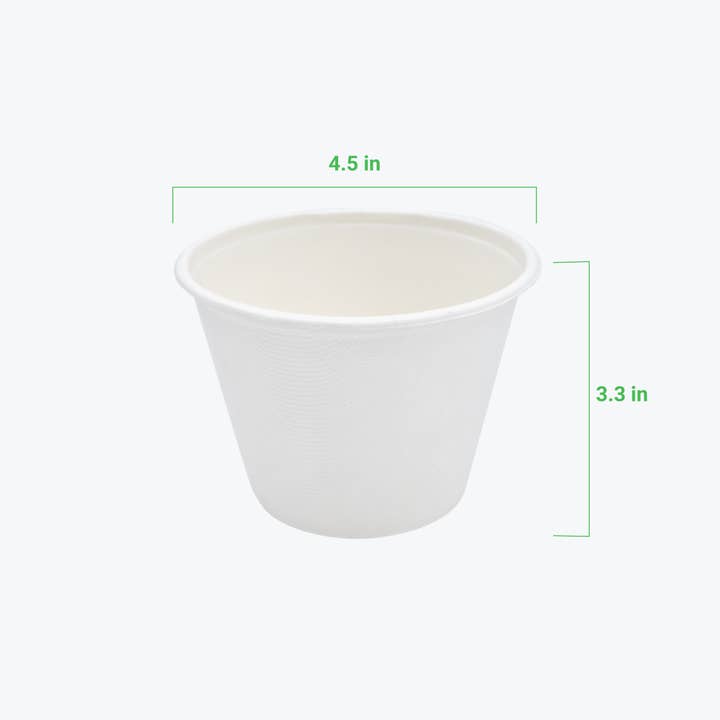 Reharvest - Venta al por mayor Taza desechable - Recipiente desechable para sopa compostable de 17 oz, 50 unidades Sin tapa