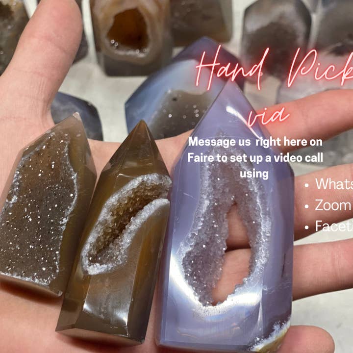 Meraki Gemstones - Wholesale Spiritual stone/crystal - Agate Gemstone Semi-Precious Polished Druzy Towers