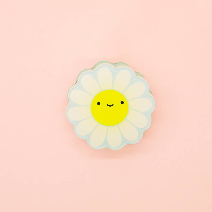 Happy Daisy! Decorative Double-Sided Clear Acrylic Clip for wholesale by ILOOTPAPERIE