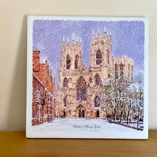 York . Ceramic Tea/ Coffee pot Stand, Winter's Magic for wholesale by Robinson Collection