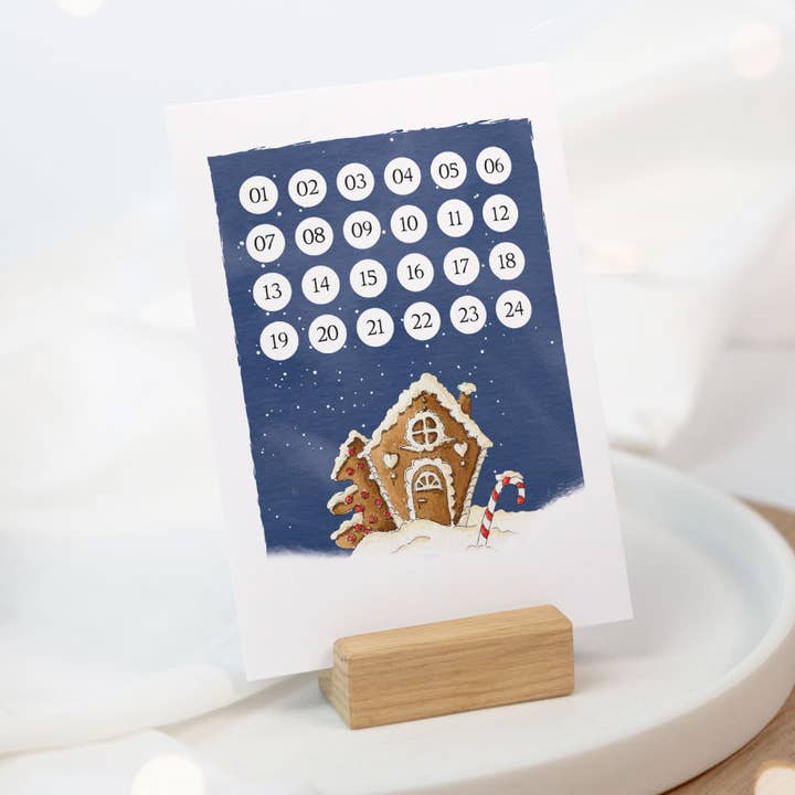 Biglietto del calendario dell'Avvento - mini calendario natalizio | gingerbread per la vendita all'ingrosso da parte di Funkenbunt