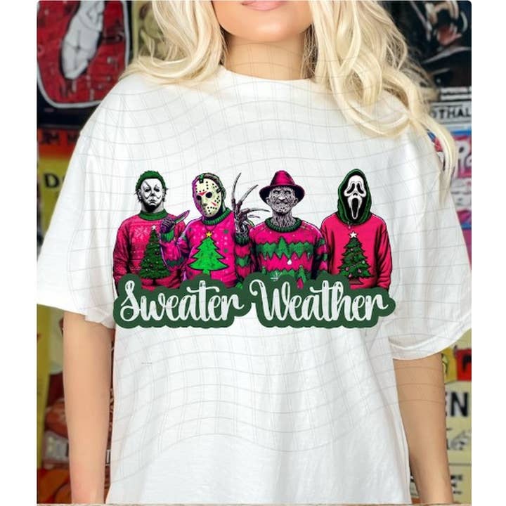 Horror Christmas shirt, Frightful Weather Shirt, Tis the sea for wholesale by Alaridesign