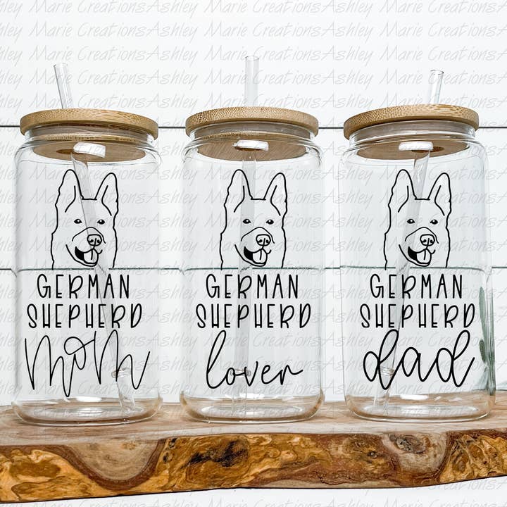 Pastor Alemão - Lata de Vidro por atacado de Ashley Marie Creations