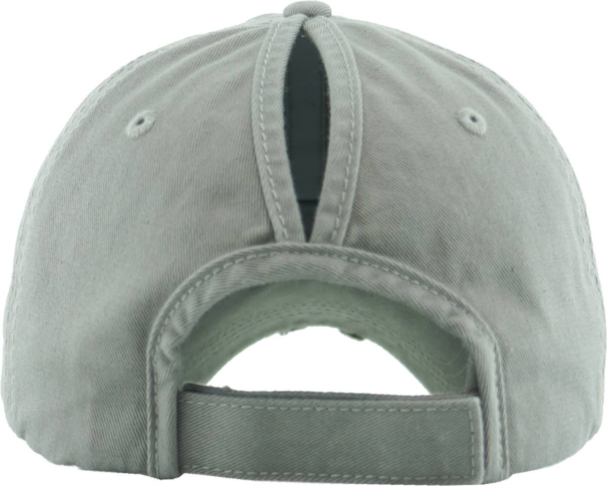 KBETHOS - Wholesale Ponytail Cap - Women's - Ponytail Washed Distressed Cotton Cap60