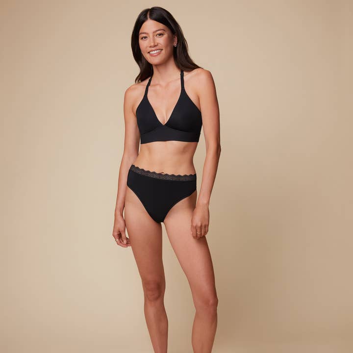 Bliss Lace Halterneck Bralette - Black for wholesale on Faire