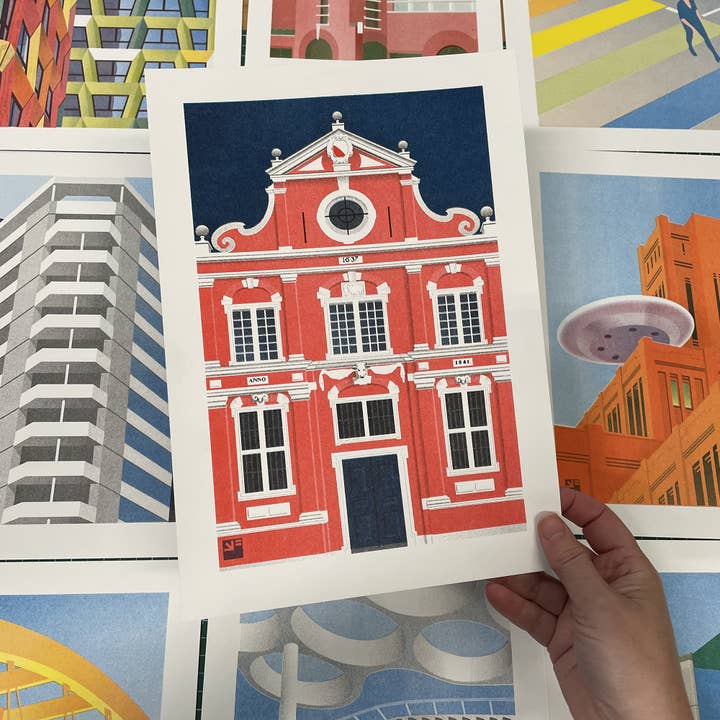 VrijFormaat - Wholesale Art Print - riso print - Voorstraat 19 / Plato - architecture NL - A41