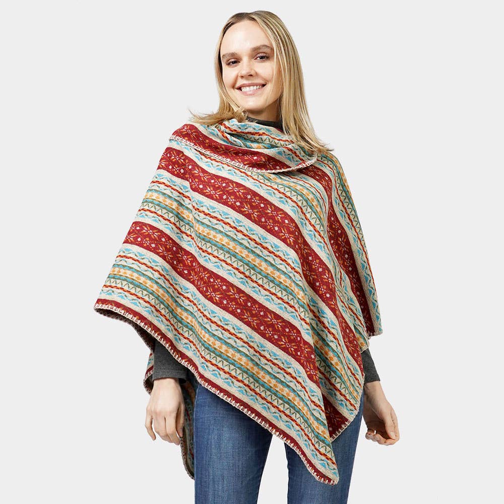 Sensibling Corp. - Wholesale Poncho - Women's - Ethnic Patterned Poncho10
