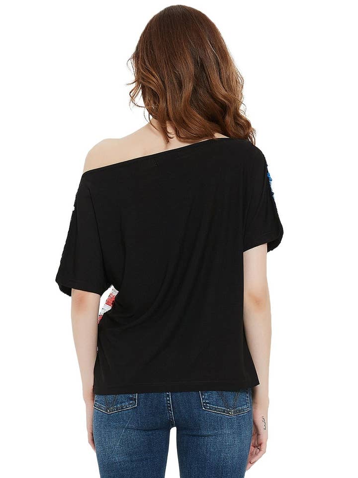 Anna Kaci Wholesale - Wholesale Camisole - Women's - Patriotic American Sequin Camisole Top8