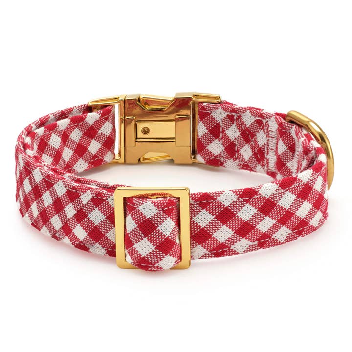 The Foggy Dog - Wholesale Pet Collar - Dog - Red Gingham Dog Collar1