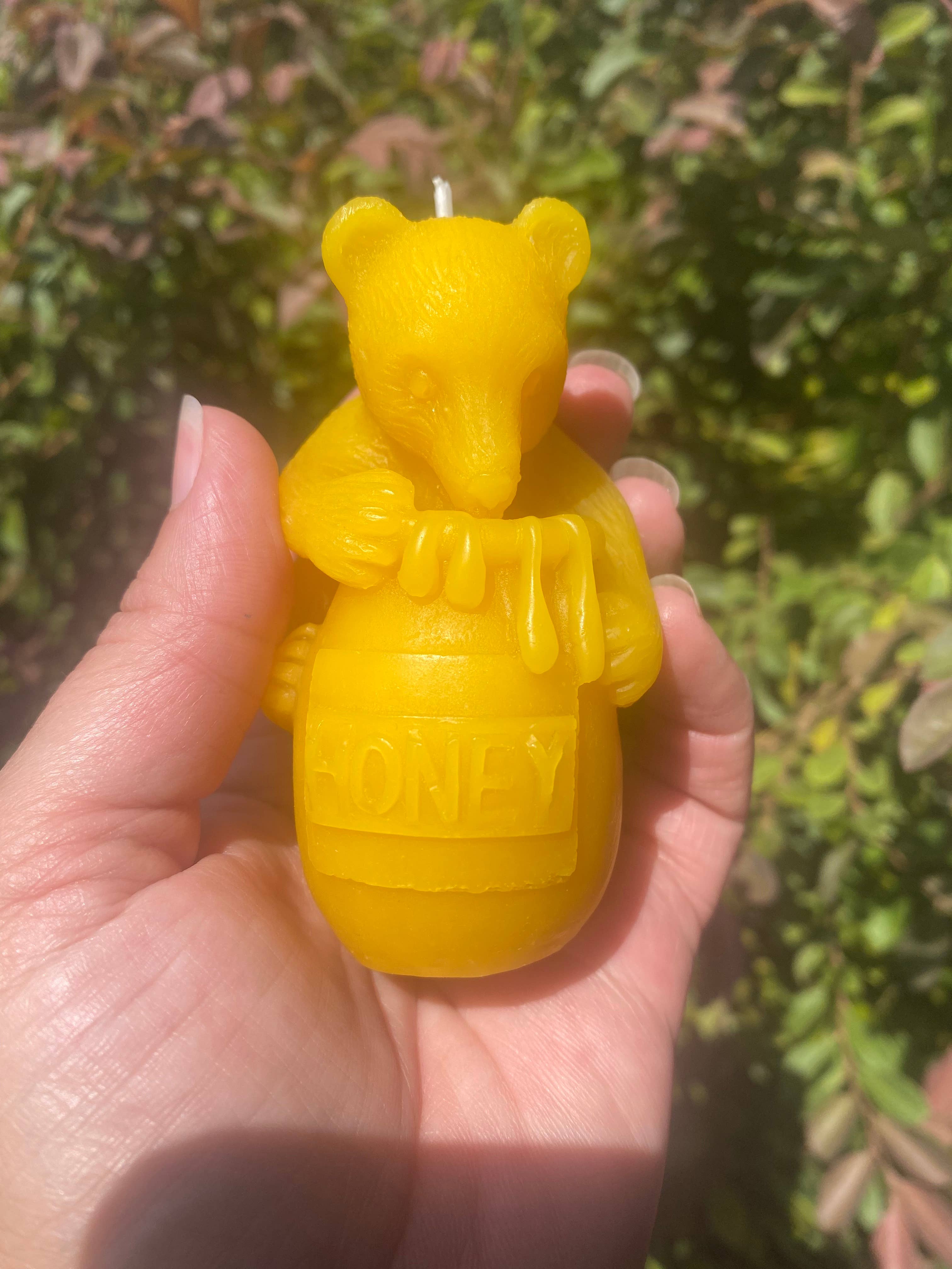 Thy Will Bee Done Apiary - Wholesale Novelty Candle - Beeswax Candle, Beeswax Bear and Honey Pot Candle, Pooh Bear2