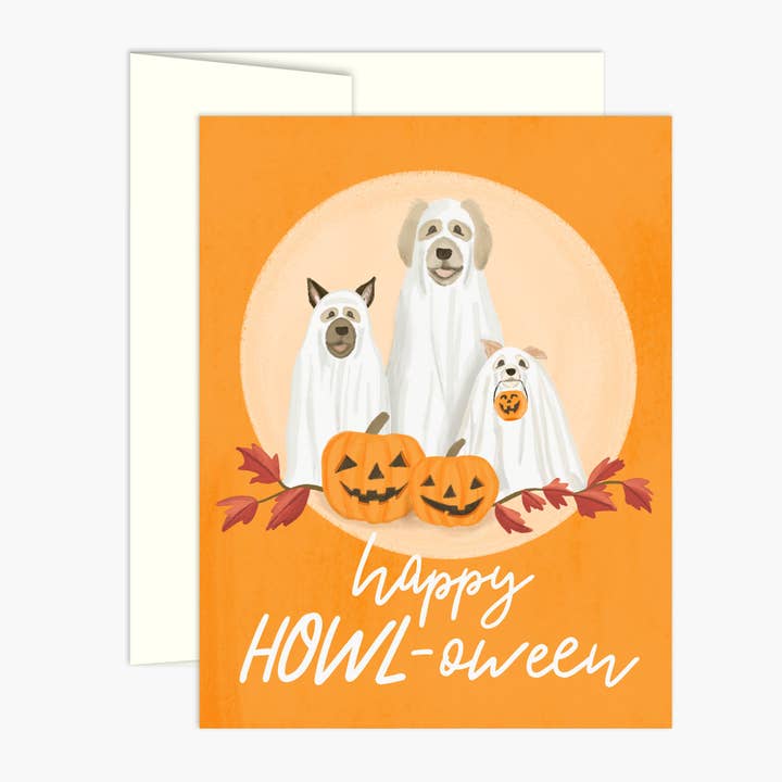 Happy HOWL-oween! Halloween Card for wholesale by Palmer Street Press