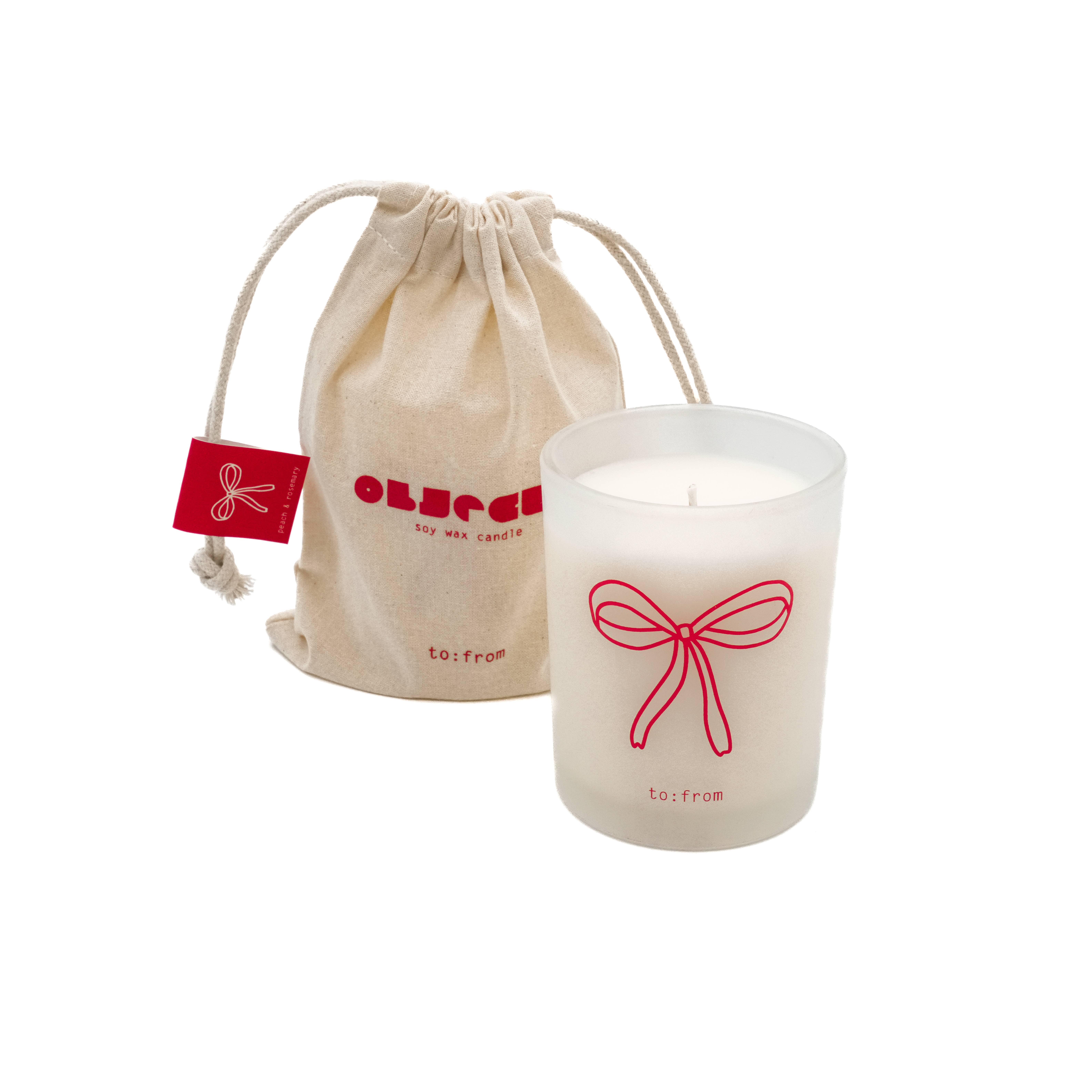 to:from - Wholesale Jar/Filled Candle - BOW (peach, rosemary)