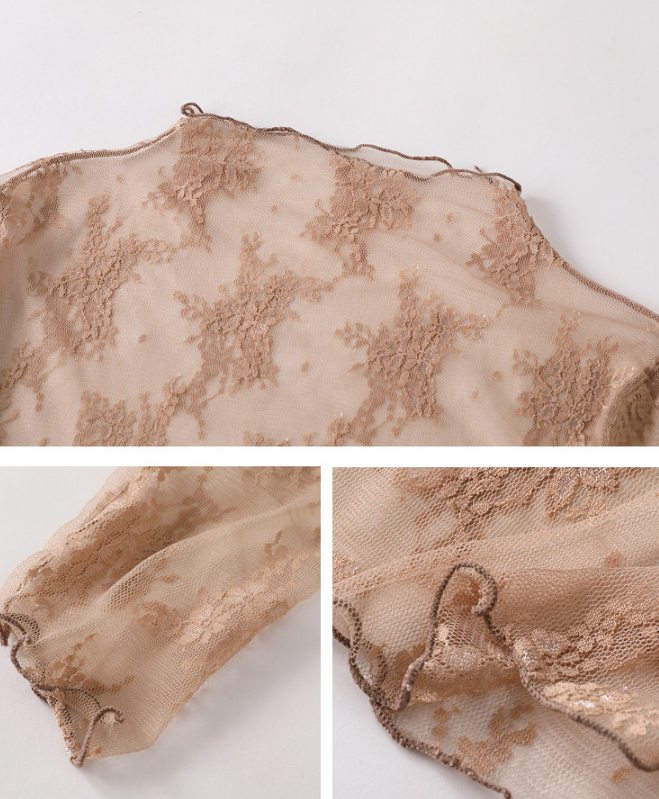 Rosa Clothing - Wholesale T-Shirt - Women's - Semi Sheer Mesh Floral Lace Layering See Through Top12