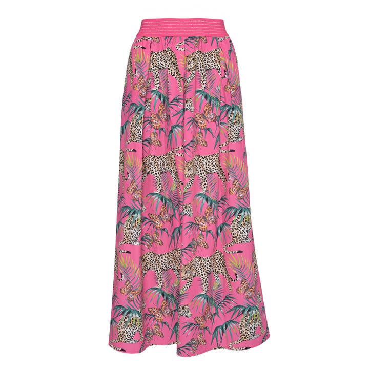 Kjol Bella-cs med djungelprint i raspberry för wholesale av cute stuff GmbH