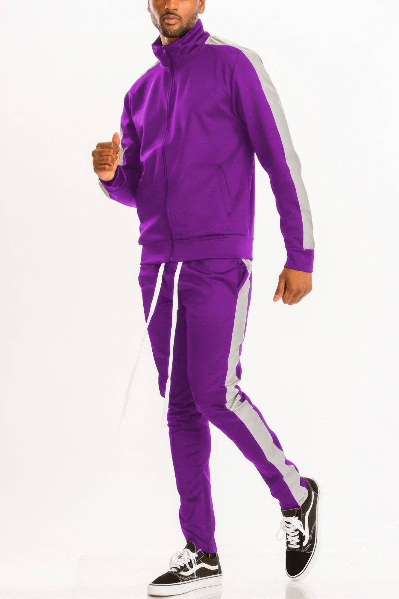 CC Wholesale Clothing – wholesale Tracksuit – Men′s – Single Stripe Track Set4