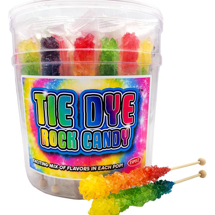Candy Barn Express - Wholesale Lollipop - Rock Candy On A Stick - Tie Dye Mixed Flavors - 36 Ct.