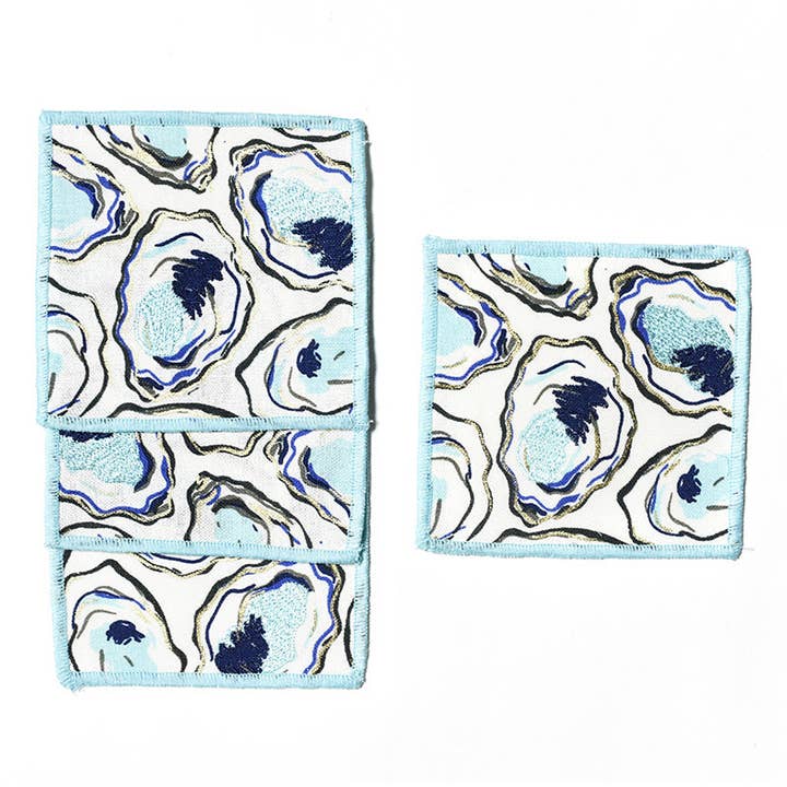Oyster Print Cocktail Napkins Set of 4 for wholesale by Coton Colors