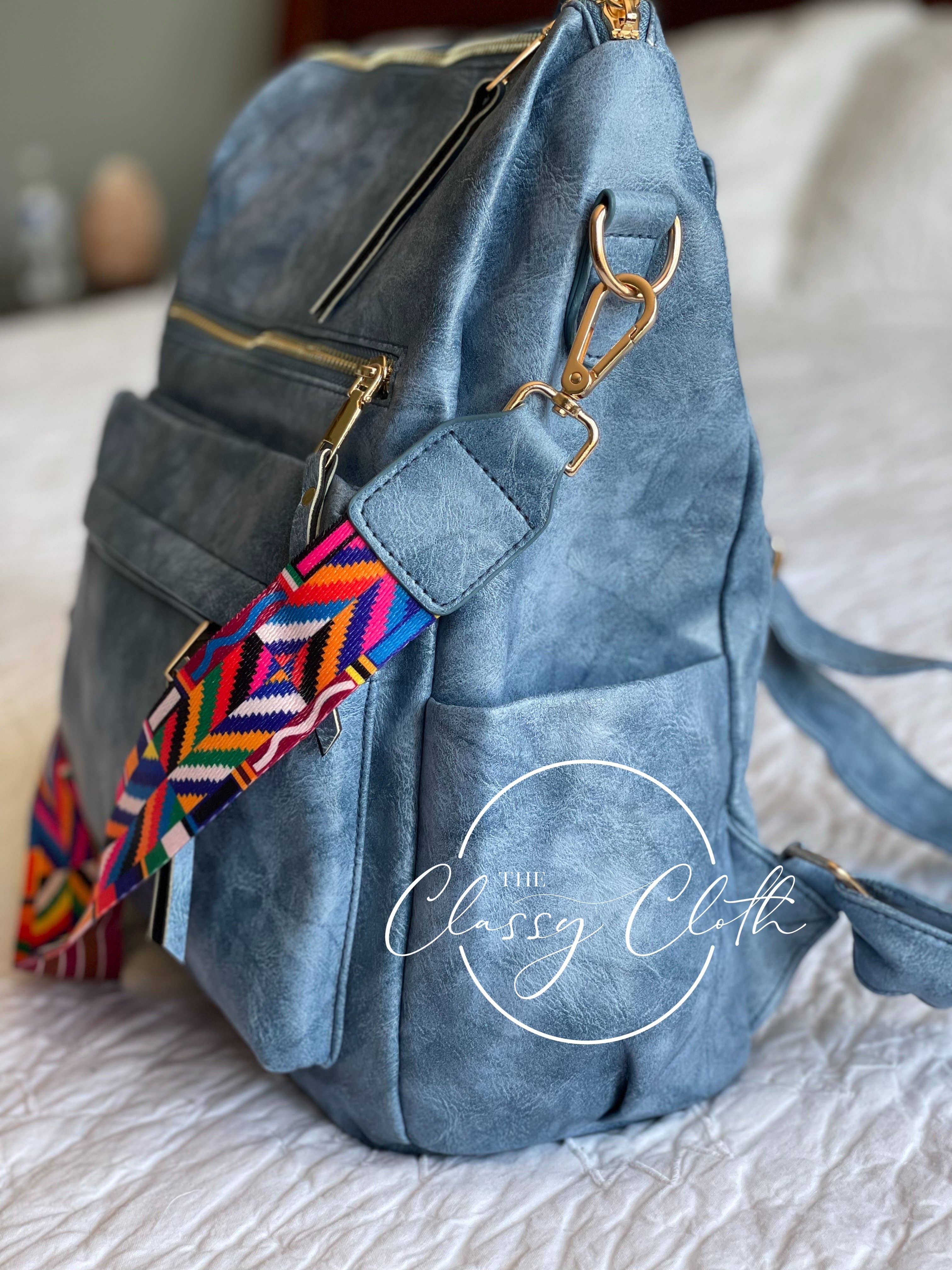 The Classy Cloth WS - Wholesale Backpack - Women's - Chloe Convertible Backpack - Brilliant Blue - Hip Hippie RTS7