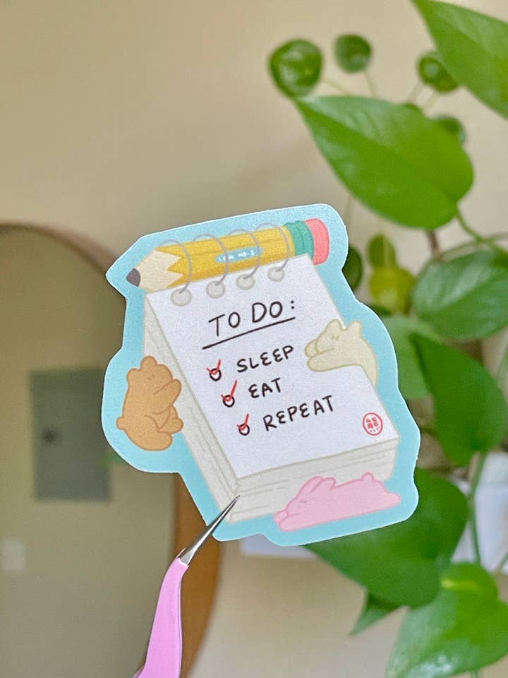 To Do List Vinyl Sticker for wholesale by Kumakun Studio