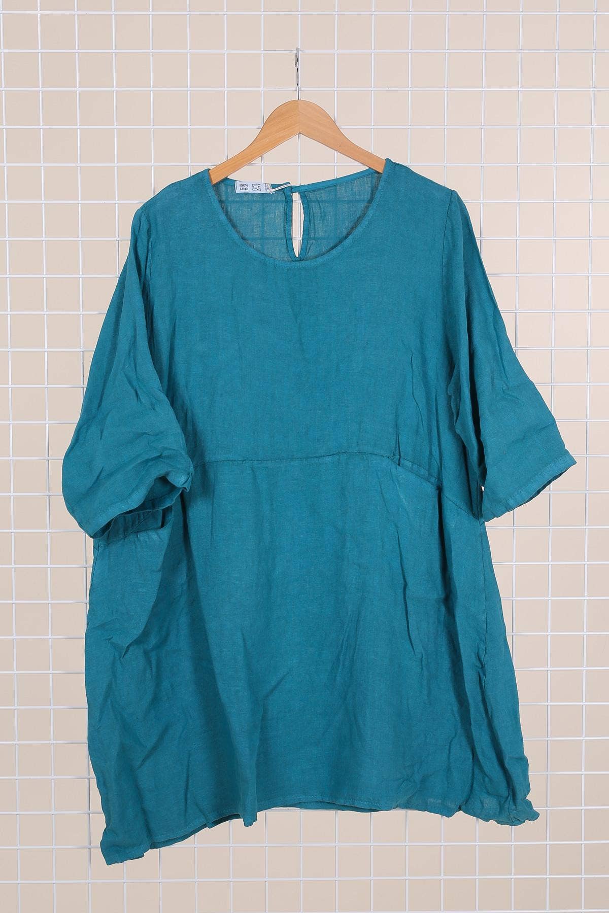 la maison des fibres naturelles – Engroshandel Kjole - Dame – Kort hørkjole med rund hals i 100 % hør 671934