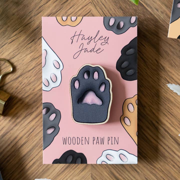 Grå Katt Tass Träpin för wholesale av Hayley Jade Design Studio