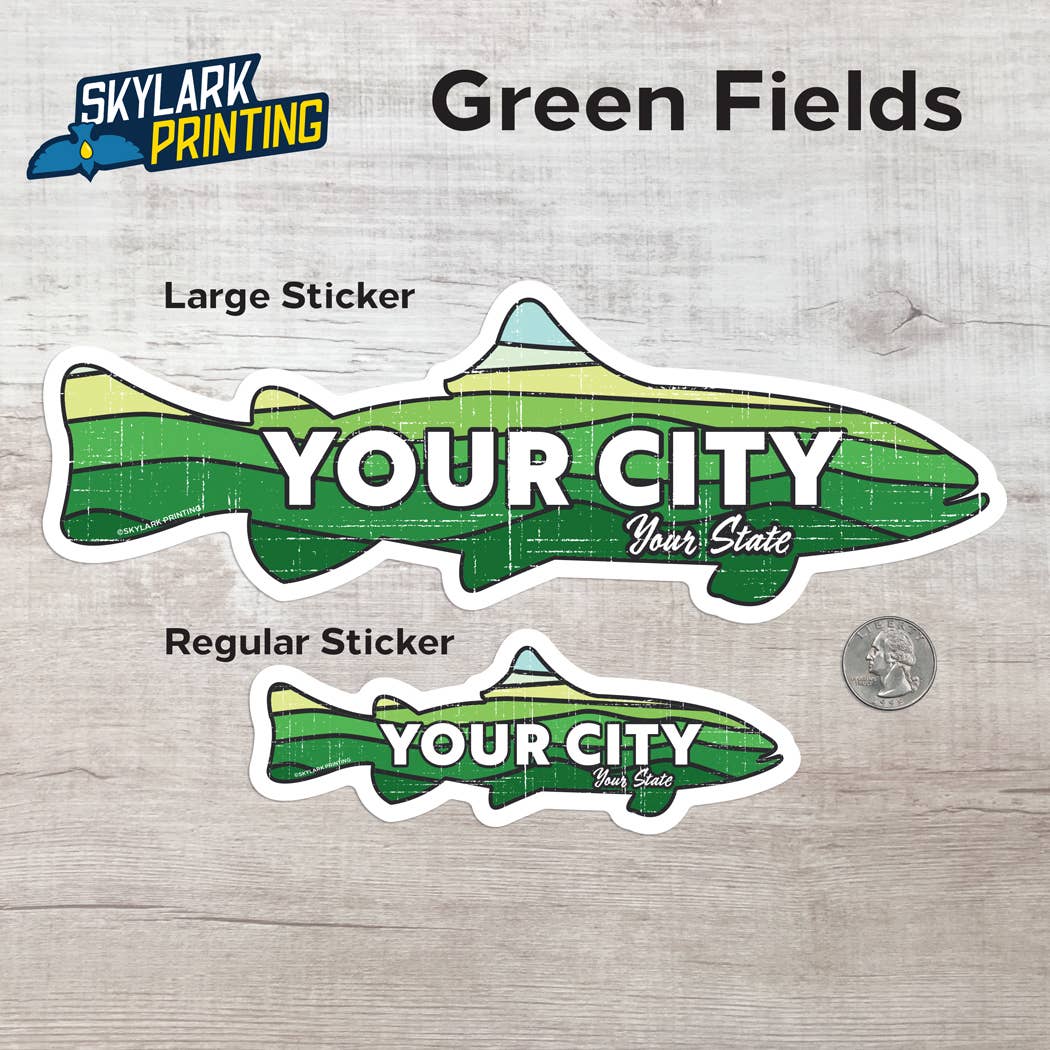 Skylark Printing - Wholesale Sticker - Custom Trout Souvenir Fish Sticker with Your Text7
