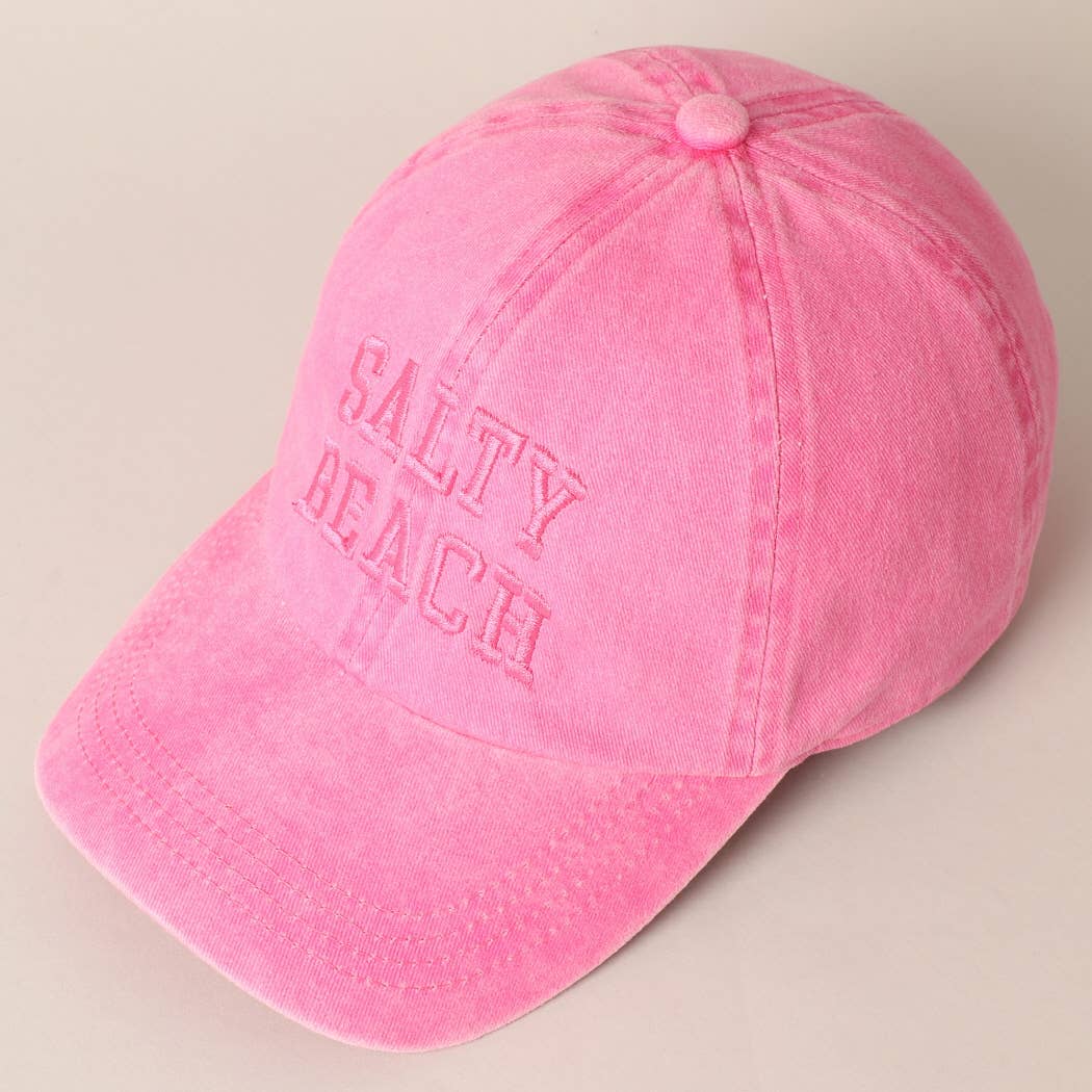 Fashion City - Wholesale Baseball Cap - Women's - Salty Beach Text Embroidery Baseball Cap5