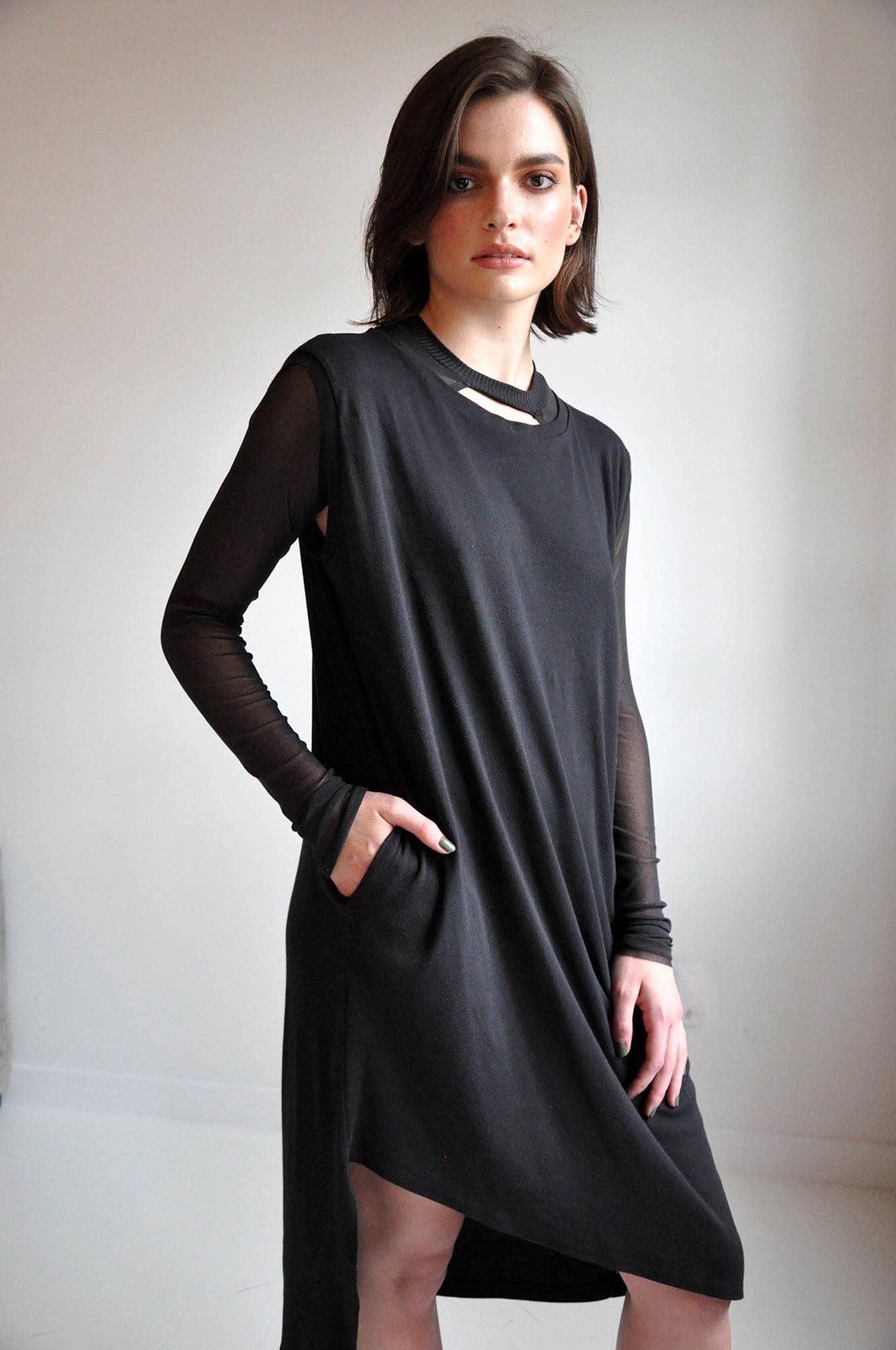 BLACK Mesh Ayla Shrug for wholesale on Faire6