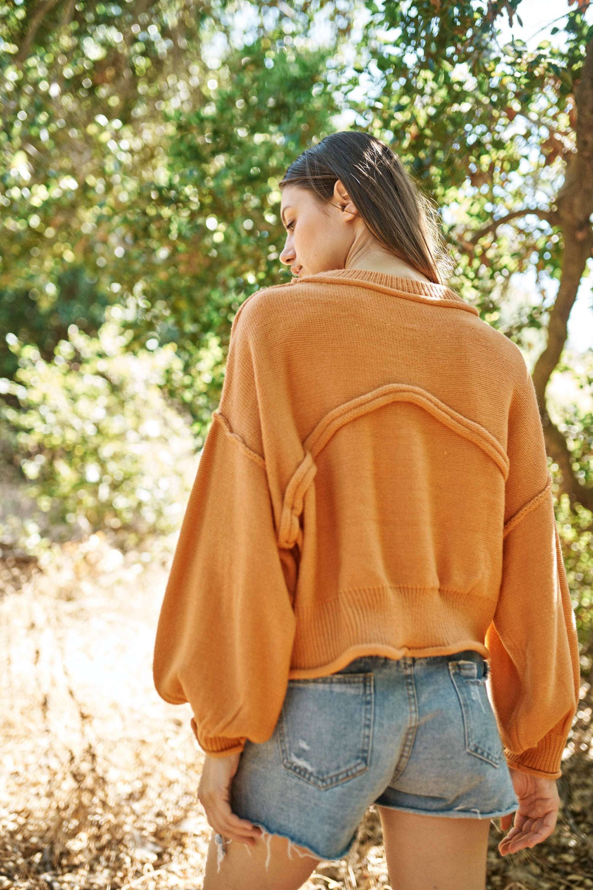 Tan Round Neck Sweater for wholesale on Faire5