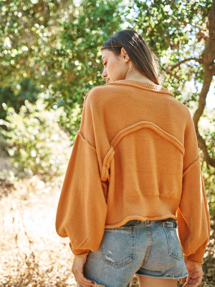 Tan Round Neck Sweater for wholesale on Faire5