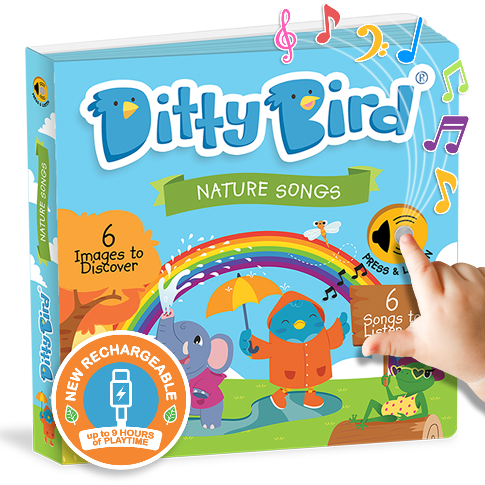 Ditty Bird - Vente Livre pour enfants de maternelle (de 3 à 5 ans) - Livre sonore Ditty Bird pour enfants : Chansons de la nature USB-C0