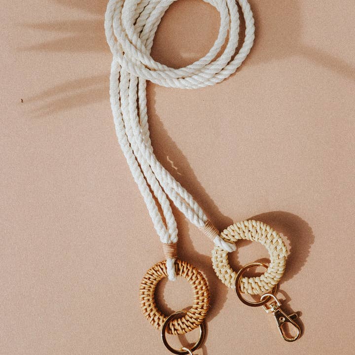 DayCrafter - Wholesale Lanyard - Women's - Rattan Keychain Lanyards - Macrame Lanyard - Boho Lanyard
