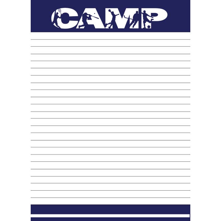 CAMP Sports Silhouette Blank Stationery with Envelopes & Pen for wholesale by Sunny Marshmallow