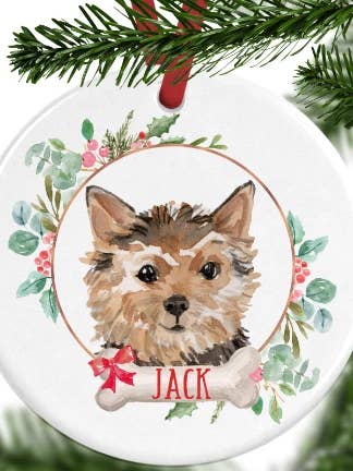 Norfolk Terrier personlig julepynt for engroshandel hos WagATudeTags