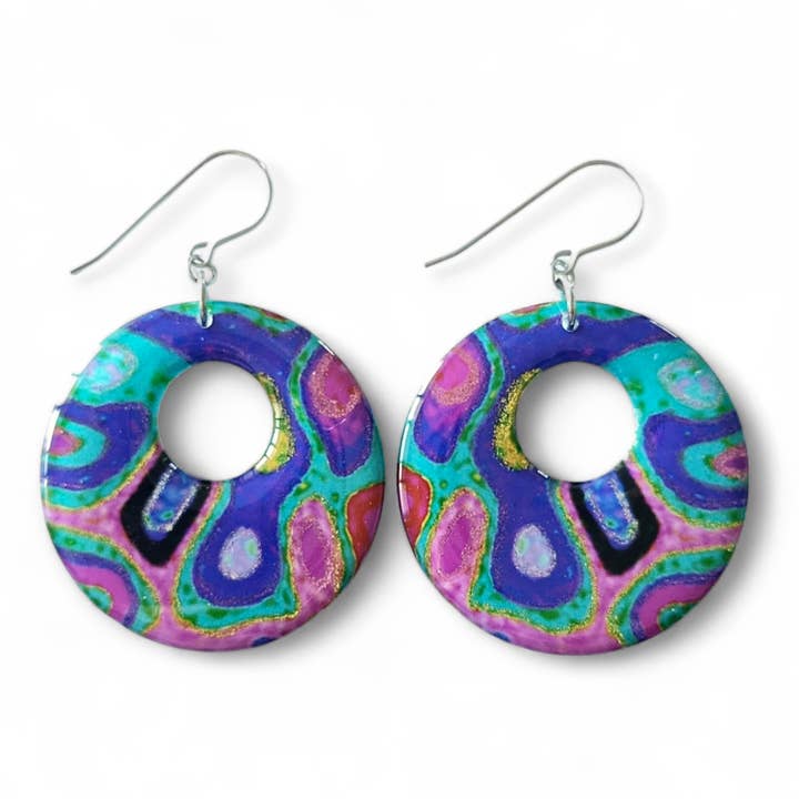 Rainbow Circle Earrings Extra Large - Rainbow Rockery for wholesale by Simply Vivid