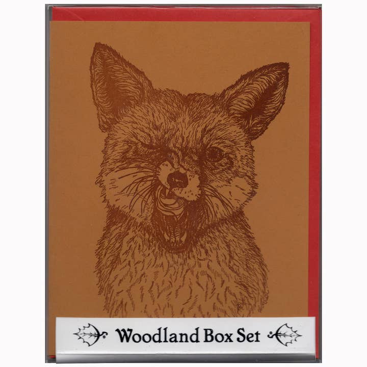 Woodland Box Set of 6 Letterpress Cards for wholesale by Dandy Lion Press
