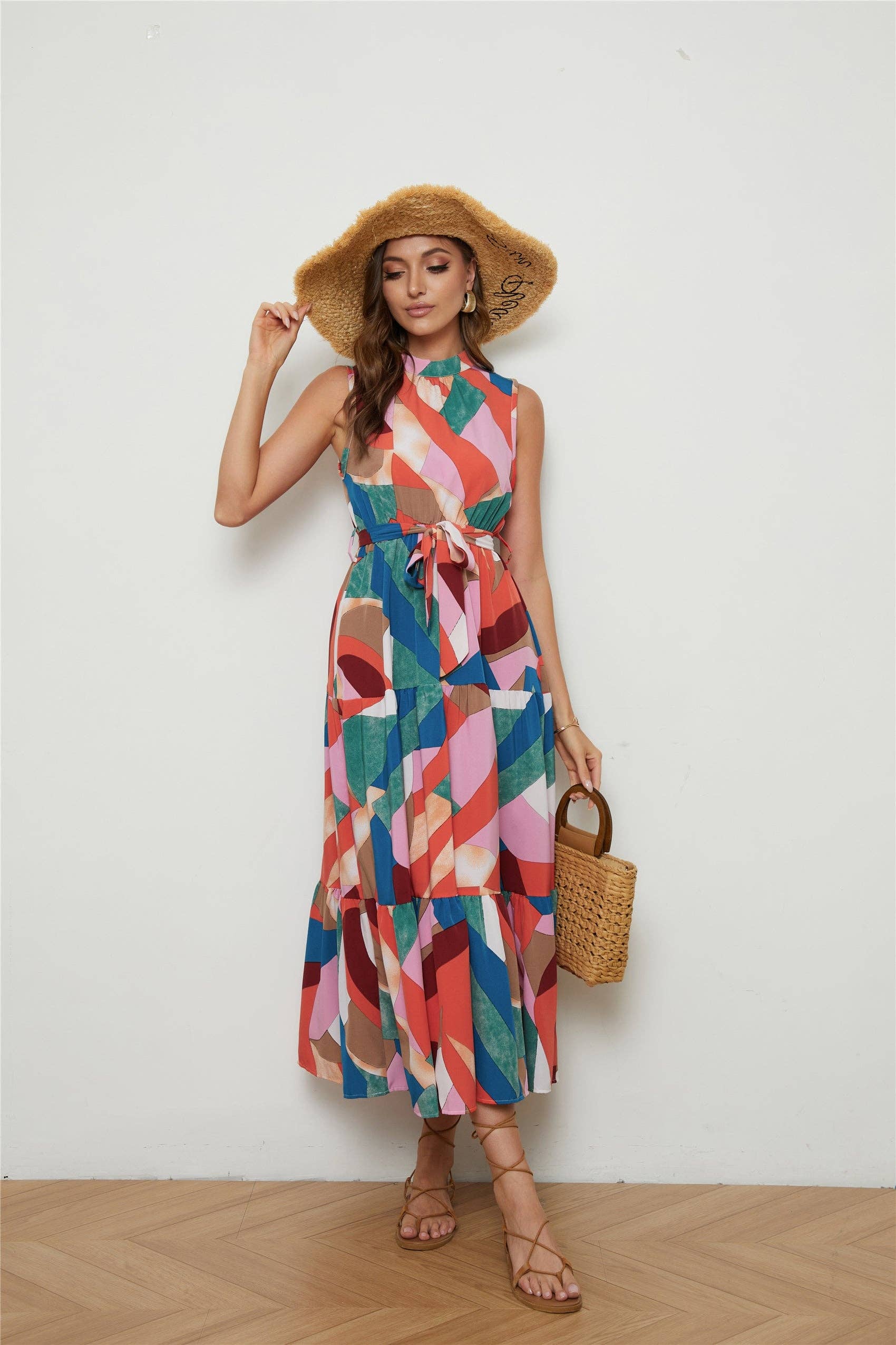 Multi-1 Elegante Bloemige Grote Swingjurk voor groothandel op Faire5