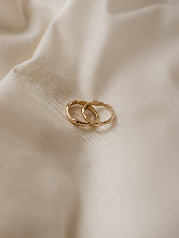 9ct Recycled Gold Organic Melty Ring for wholesale by Studio Adorn