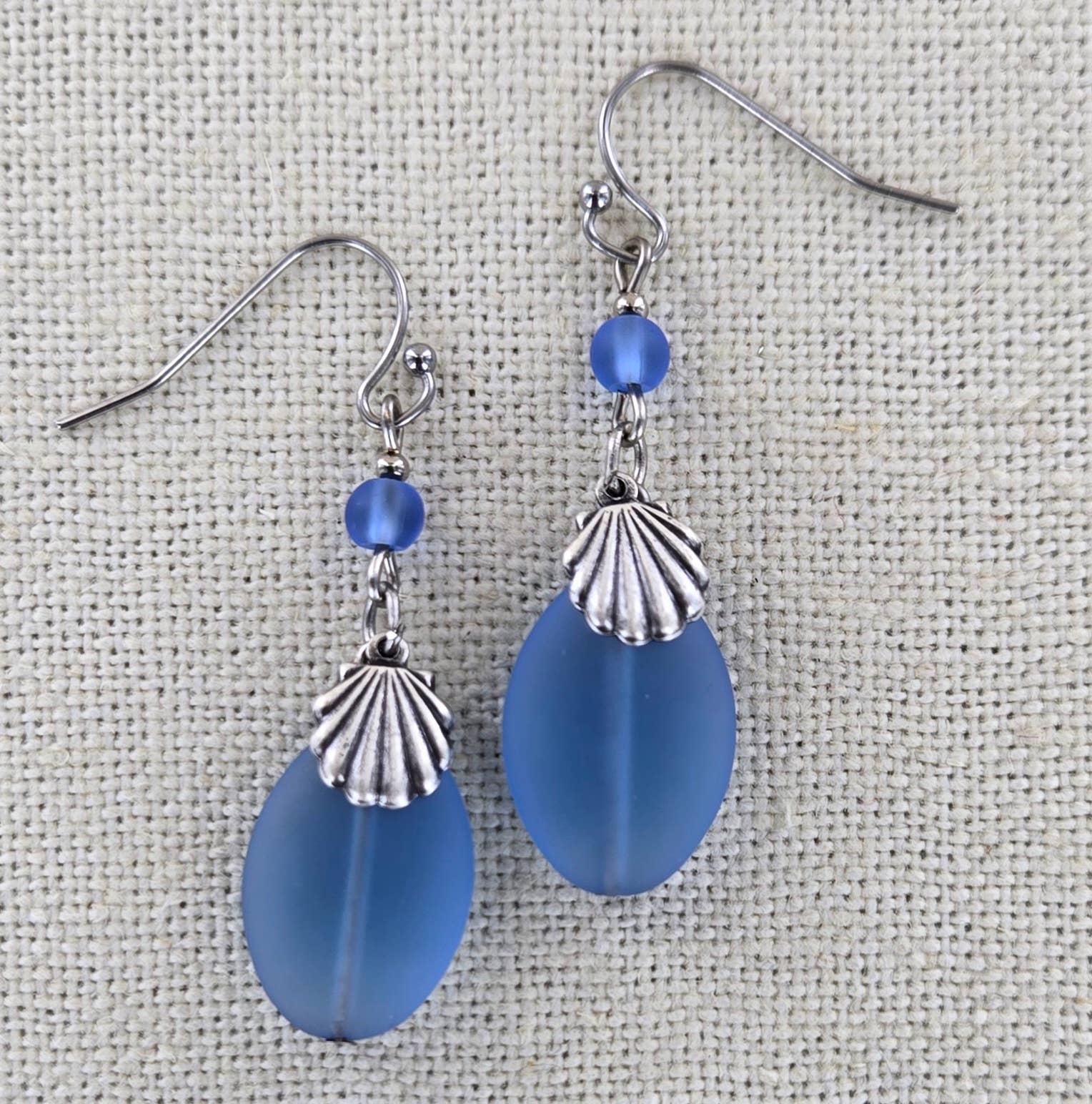 Sadie Green's Jewelry - Wholesale Dangle Earrings - Sea Glass Shell Earring 1709-SP0