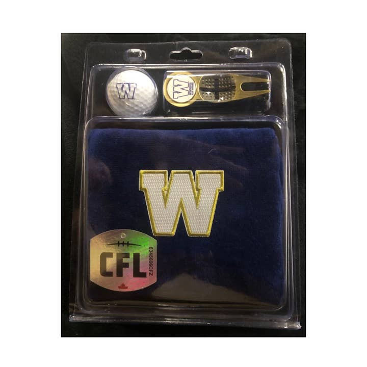 Coffret Cadeau de Golf 4 Pièces Winnipeg Blue Bombers pour la vente par CaddyPro Golf Products Ltd.