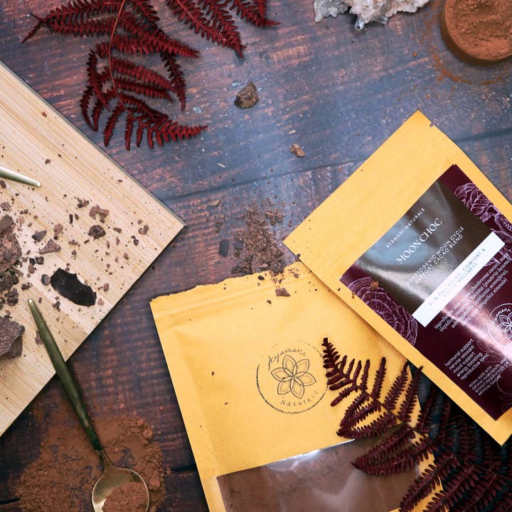 Moon Choc PMS Relief Hot Chocolate, Fair Trade Cacao for wholesale by Ayamani Naturals