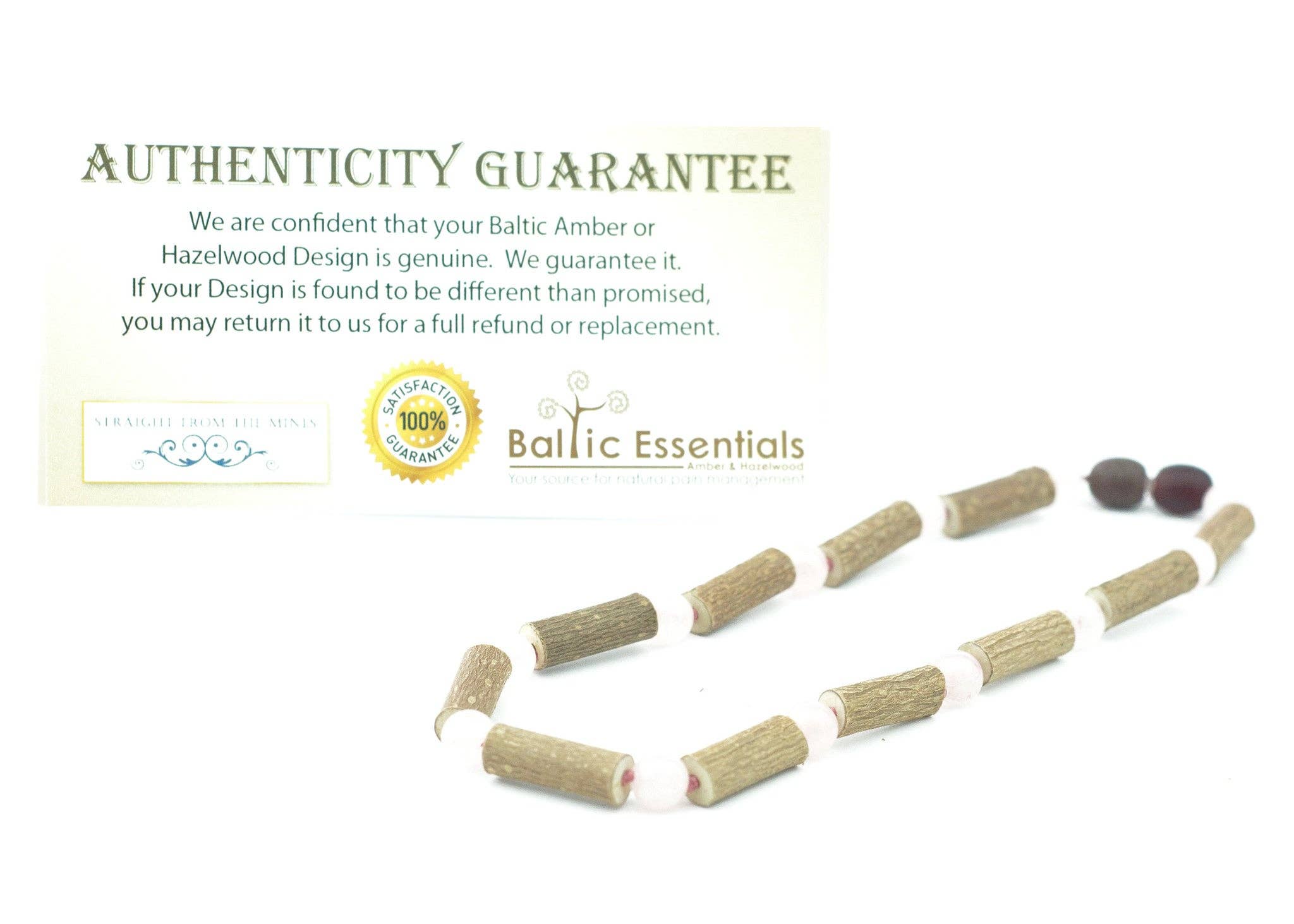 Baltic Essentials – wholesale Beaded/pearl necklace – Hazelwood GERD Colic Reflux Eczema Pink Rose Quartz Necklace2