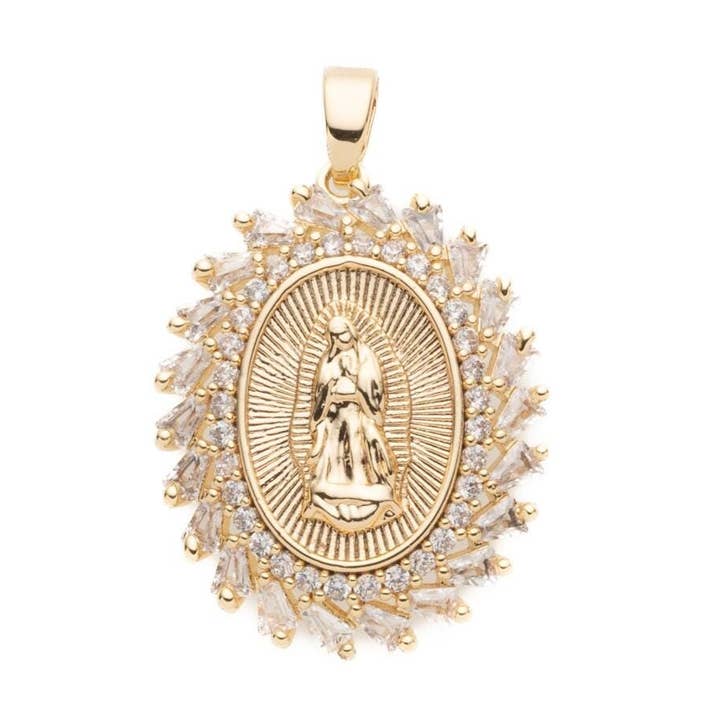 Gold/Silver Virgin Mary Our Lady of Guadalupe Charm CPG2030 for wholesale by Jewel Pledge