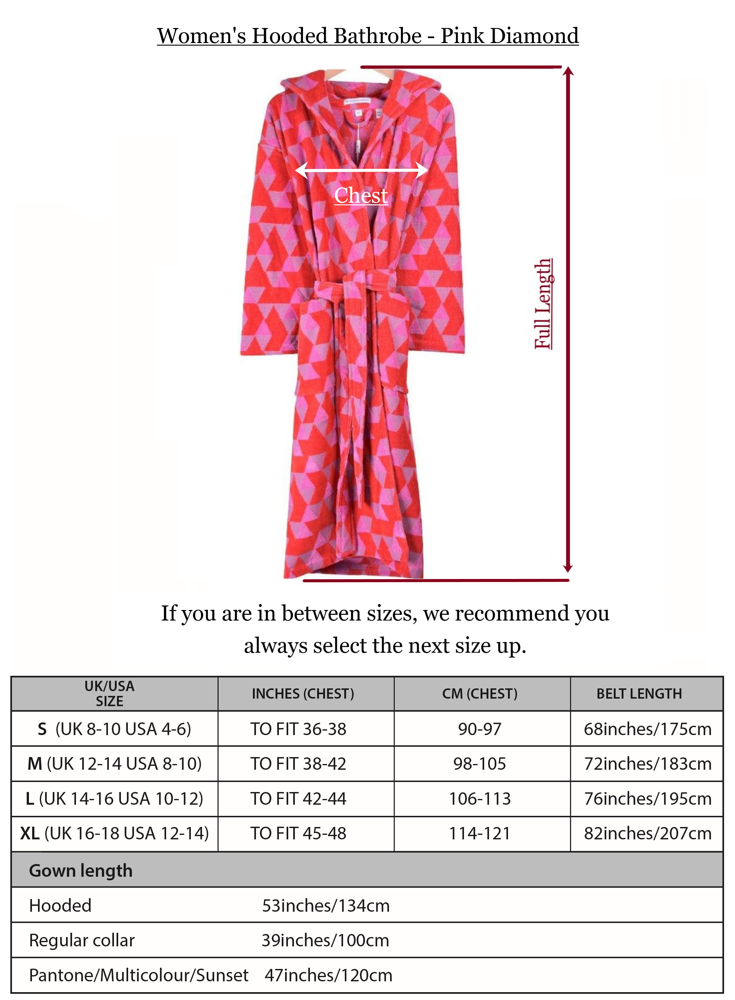 Bown Of London - Wholesale Robe - Women's - Women's Hooded Dressing Gown - Pink Diamond6