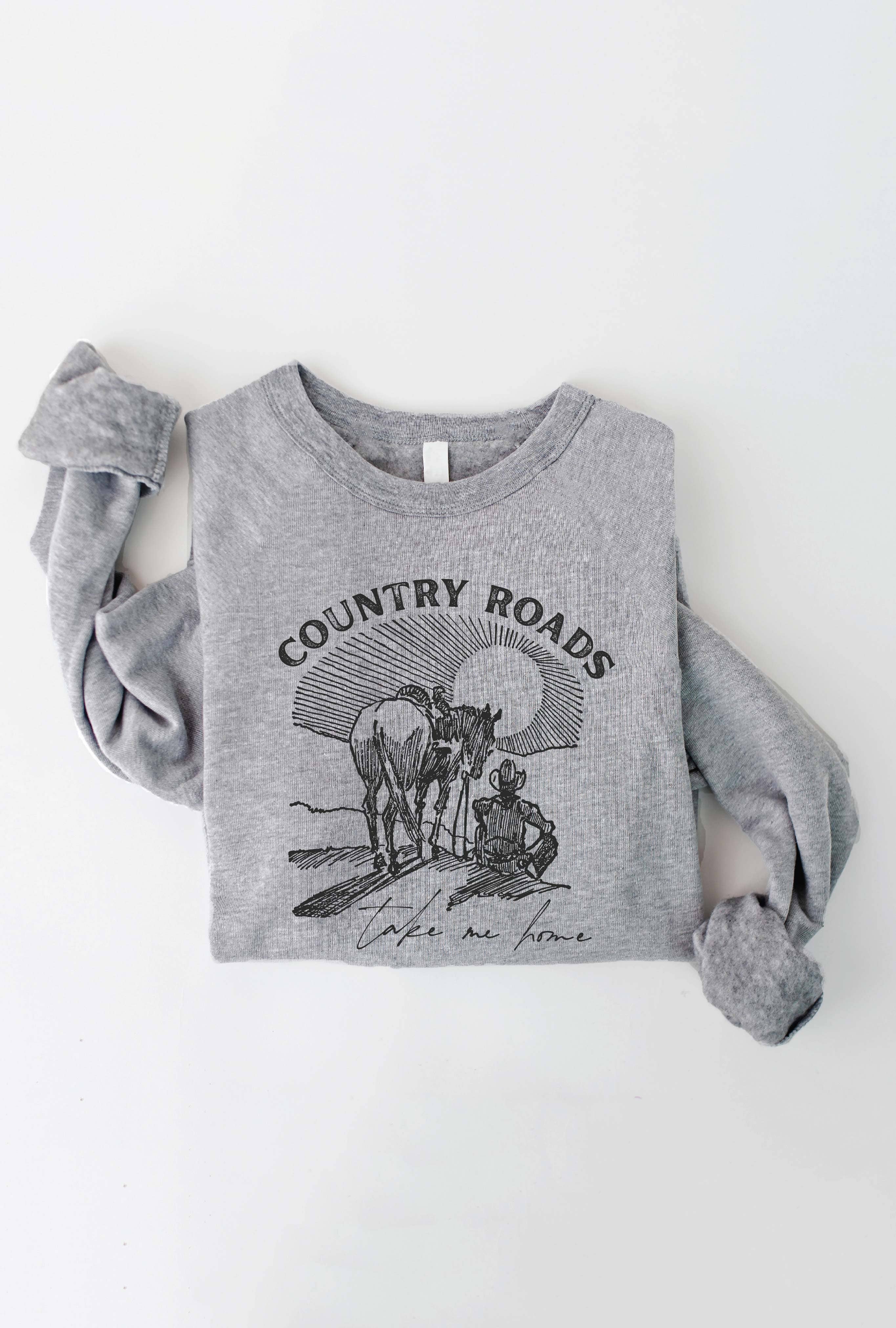 OAT COLLECTIVE - Wholesale Graphic Sweatshirt - Women's - COUNTRY ROADS TAKE ME HOME Graphic Sweatshirt5