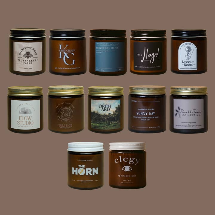 gold + ivy - Wholesale Jar/filled candle - Custom Branded Soy Candles - 3.5 oz - Amber2