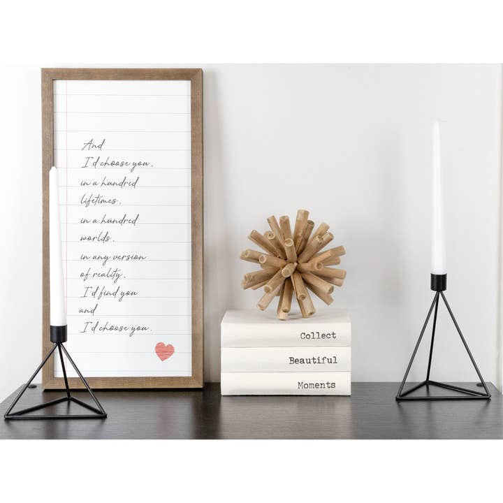 Kurated Korner - Wholesale Candle Holder - AuldHome Design Black Geometric Candlestick Holders, 3pc Set