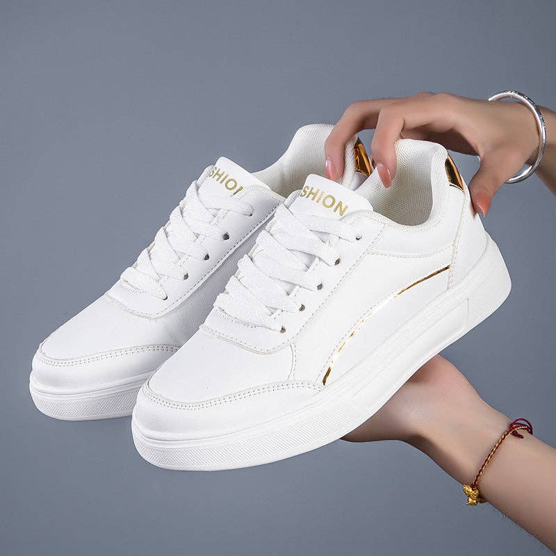 Naomi's Happy Place Shop - Wholesale Lifestyle trainers – Women′s - White shoes for women, white board shoes, anti slip flat bottom4